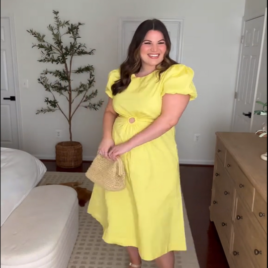 Yellow Elegant Short Dress