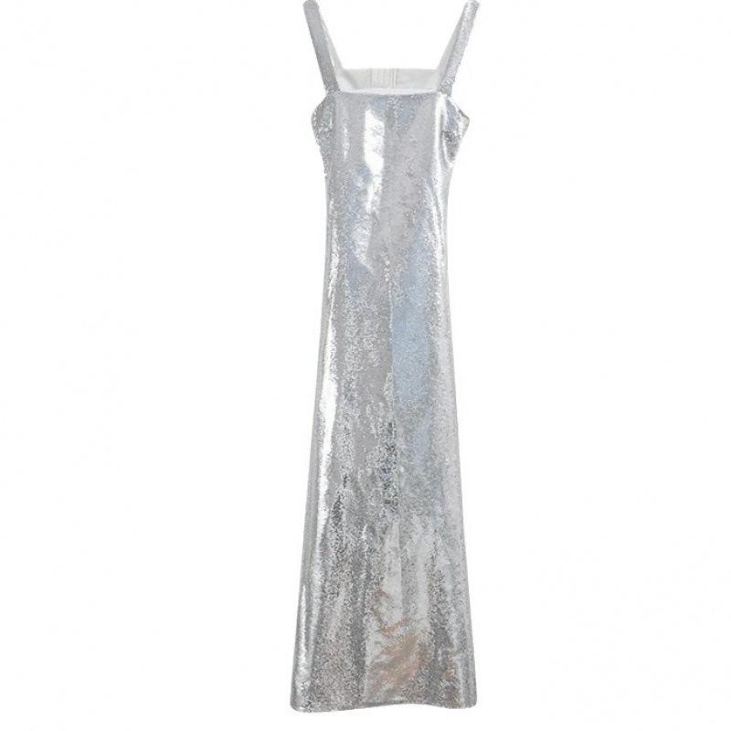 Silver Sling Maxi Dress