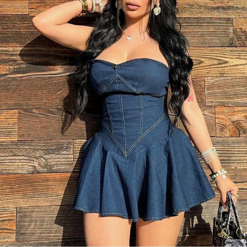 Sexy Sheath Denim Mini Dress