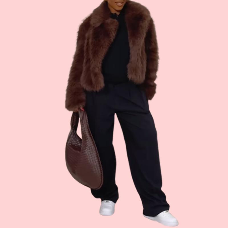 Brown Plush Fur Coat