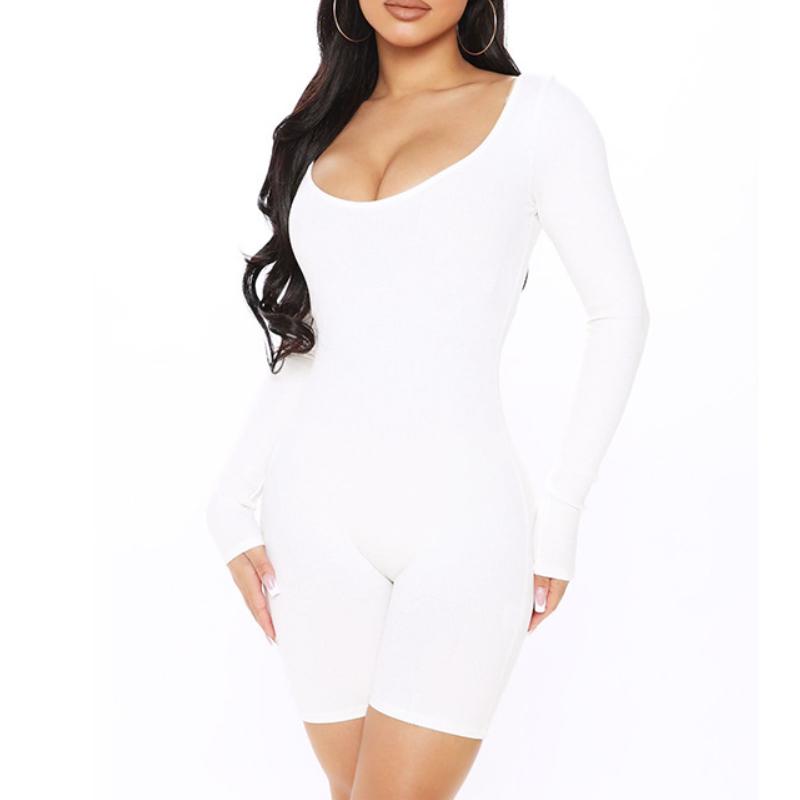 Solid Color Long Sleeve Jumpsuit