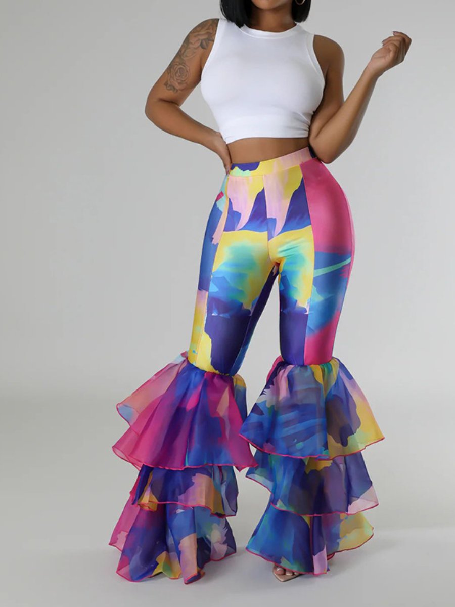 Printed Cute Pants With Bouncy