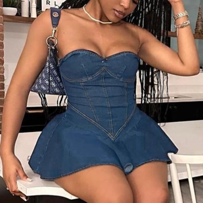 Sexy Sheath Denim Mini Dress