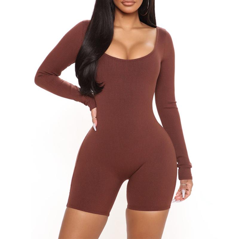 Solid Color Long Sleeve Jumpsuit