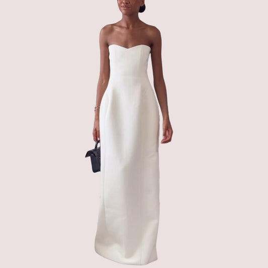 White Wrap Elegant Maxi Dress