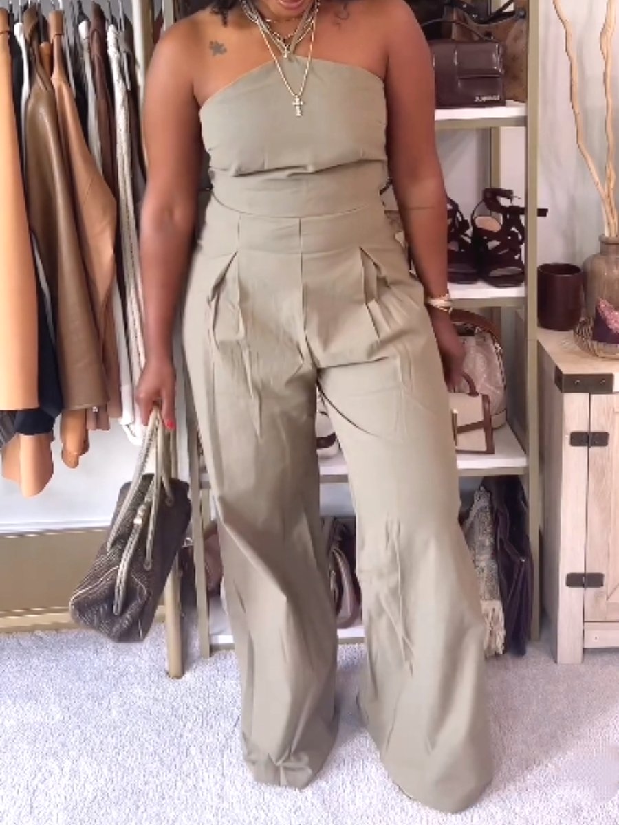 Stylish Lace-Up Cargo Jumpsuit