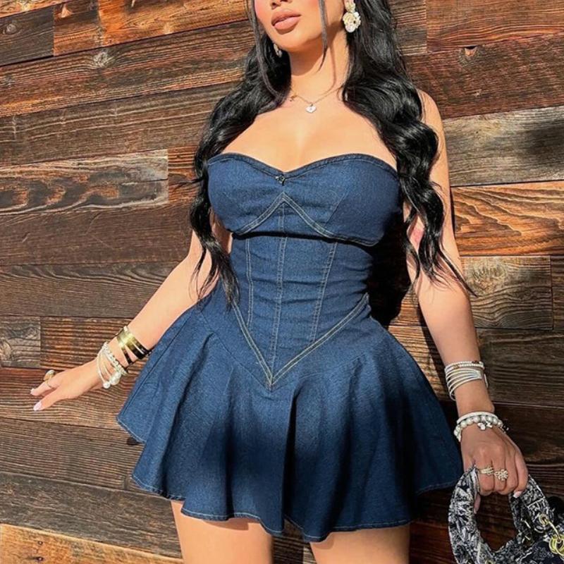 Sexy Sheath Denim Mini Dress